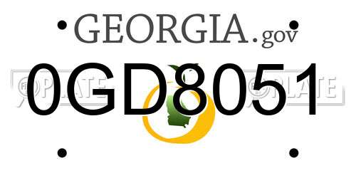 0GD8051 Georgia License Plate