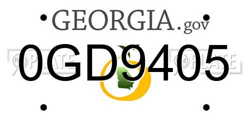 0GD9405 Georgia License Plate