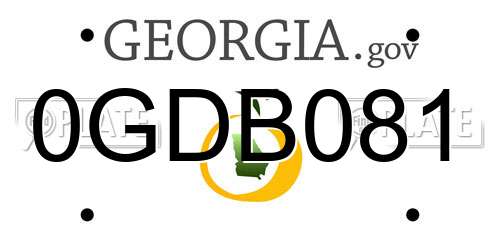 0GDB081 Georgia License Plate