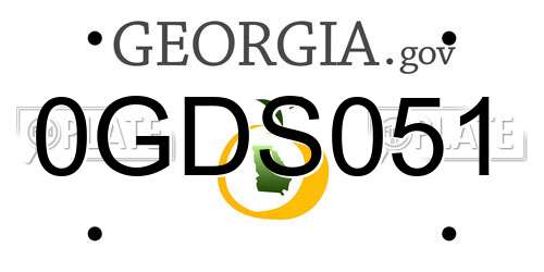 0GDS051 Georgia License Plate