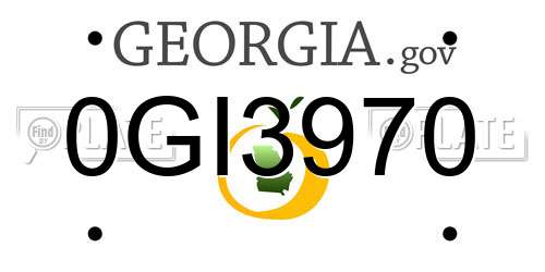 0GI3970 Georgia License Plate