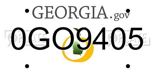 0GO9405 Georgia License Plate