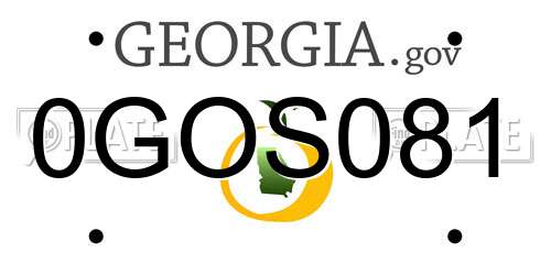 0GOS081 Georgia License Plate