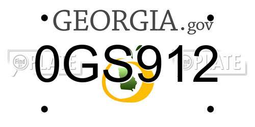 0GS912 Georgia License Plate