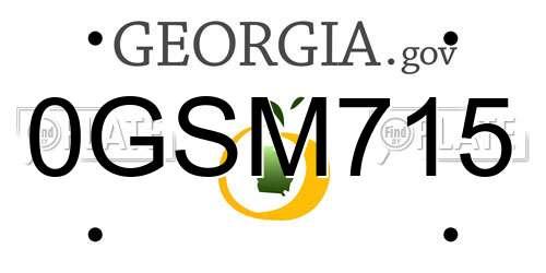 0GSM715 Georgia License Plate