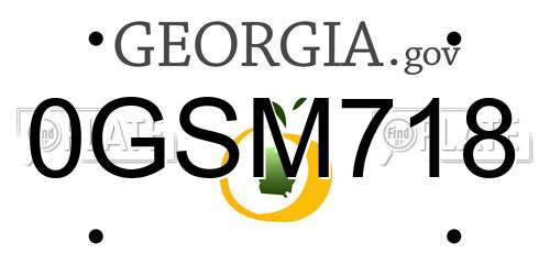 0GSM718 Georgia License Plate