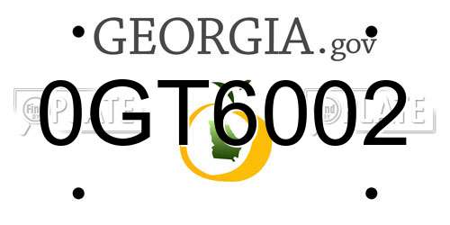 0GT6002 Georgia License Plate
