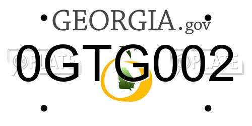 0GTG002 Georgia License Plate