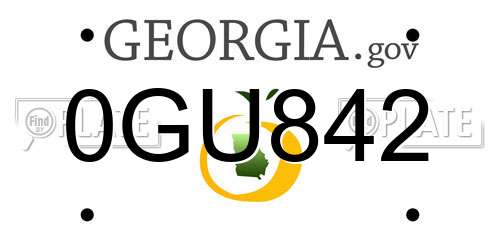 0GU842 Georgia License Plate