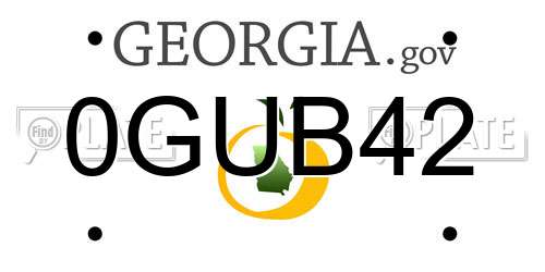 0GUB42 Georgia License Plate