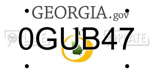 0GUB47 Georgia License Plate