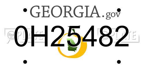 0H25482 Georgia License Plate
