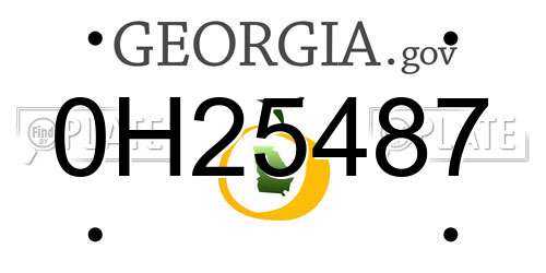 0H25487 Georgia License Plate