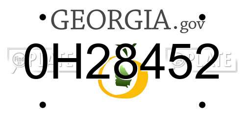 0H28452 Georgia License Plate