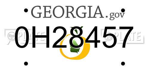 0H28457 Georgia License Plate