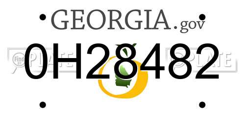 0H28482 Georgia License Plate