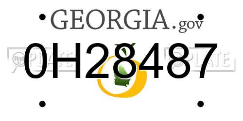 0H28487 Georgia License Plate