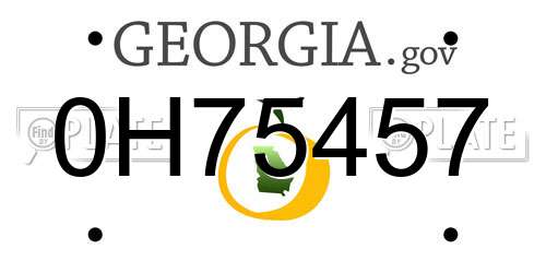 0H75457 Georgia License Plate