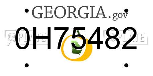 0H75482 Georgia License Plate