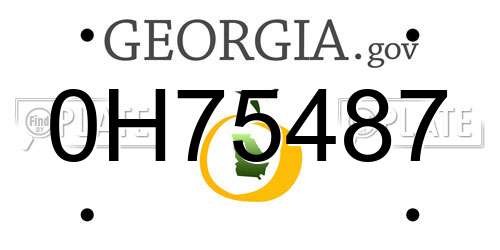 0H75487 Georgia License Plate