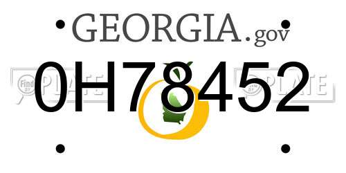 0H78452 Georgia License Plate