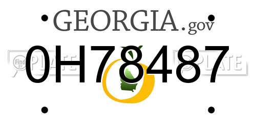 0H78487 Georgia License Plate