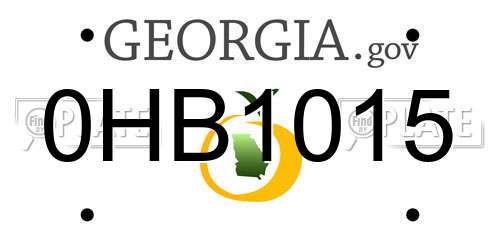 0HB1015 Georgia License Plate
