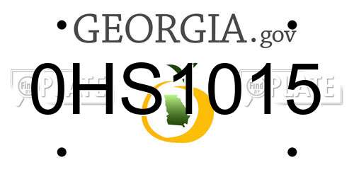 0HS1015 Georgia License Plate