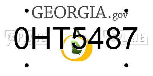 0HT5487 Georgia License Plate