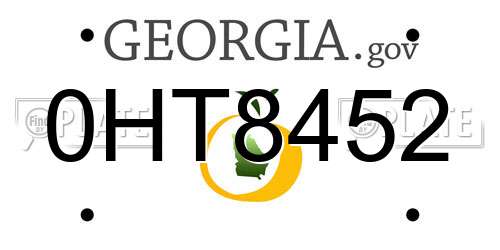 0HT8452 Georgia License Plate