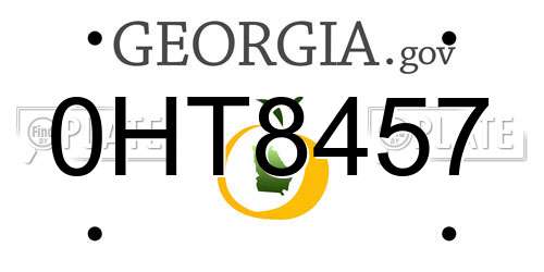 0HT8457 Georgia License Plate