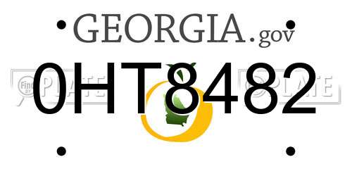 0HT8482 Georgia License Plate