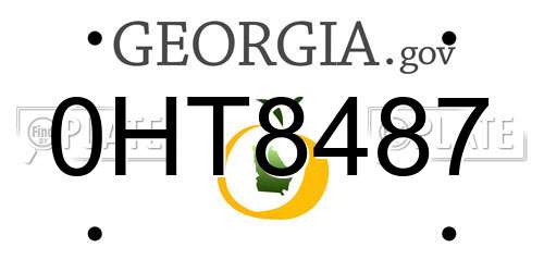 0HT8487 Georgia License Plate