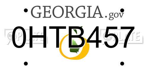 0HTB457 Georgia License Plate