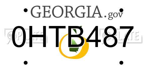 0HTB487 Georgia License Plate