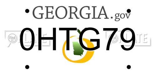 0HTG79 Georgia License Plate