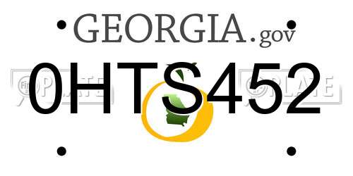 0HTS452 Georgia License Plate
