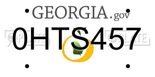 0HTS457 Georgia License Plate