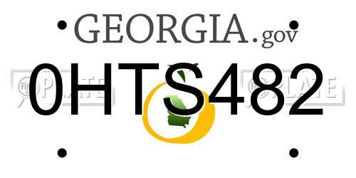 0HTS482 Georgia License Plate