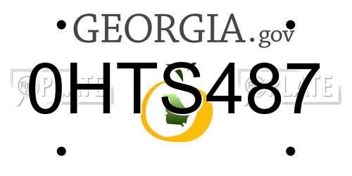0HTS487 Georgia License Plate