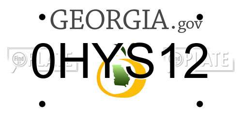 0HYS12 Georgia License Plate