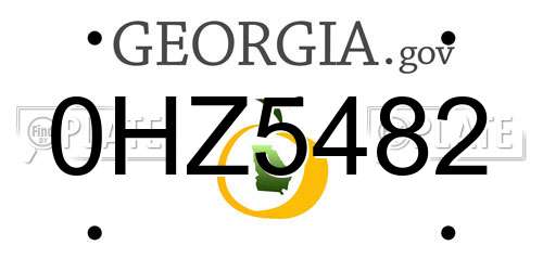 0HZ5482 Georgia License Plate