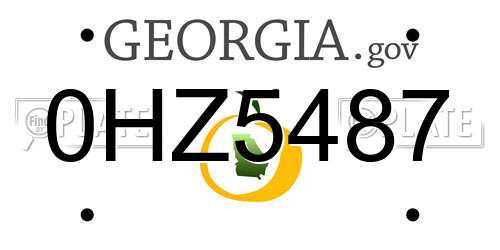 0HZ5487 Georgia License Plate