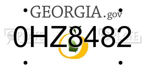 0HZ8482 Georgia License Plate