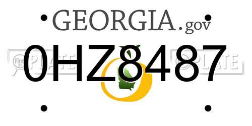 0HZ8487 Georgia License Plate