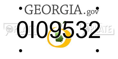 0I09532 Georgia License Plate
