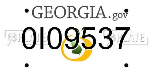 0I09537 Georgia License Plate