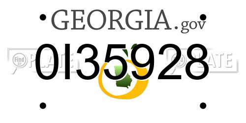 0I35928 Georgia License Plate