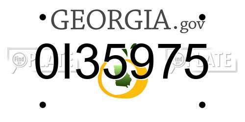 0I35975 Georgia License Plate