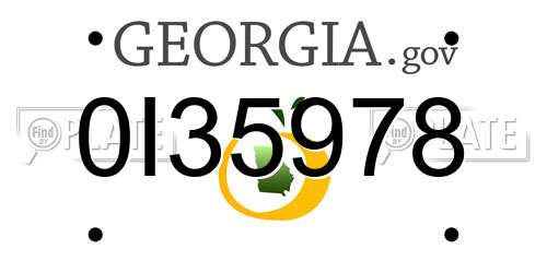 0I35978 Georgia License Plate